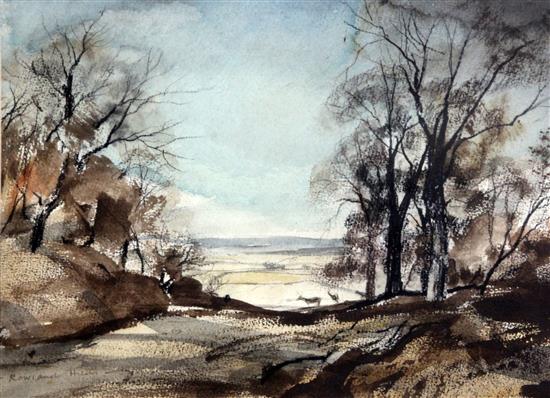 § Rowland Hilder (1905-1993) North Downs - Underriver, 10 x 14in.